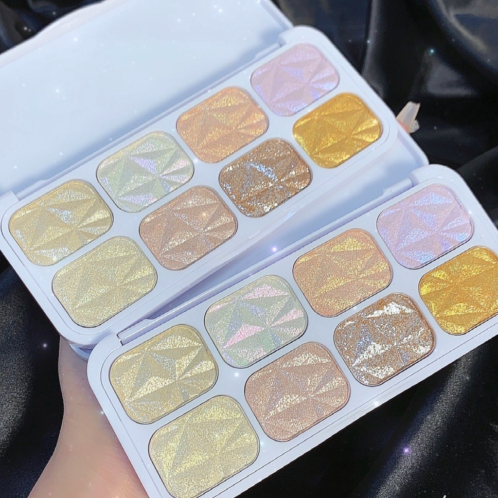 Eyeshadow NYXKISS Palette 8 Warna Pigmented Glitter Korea