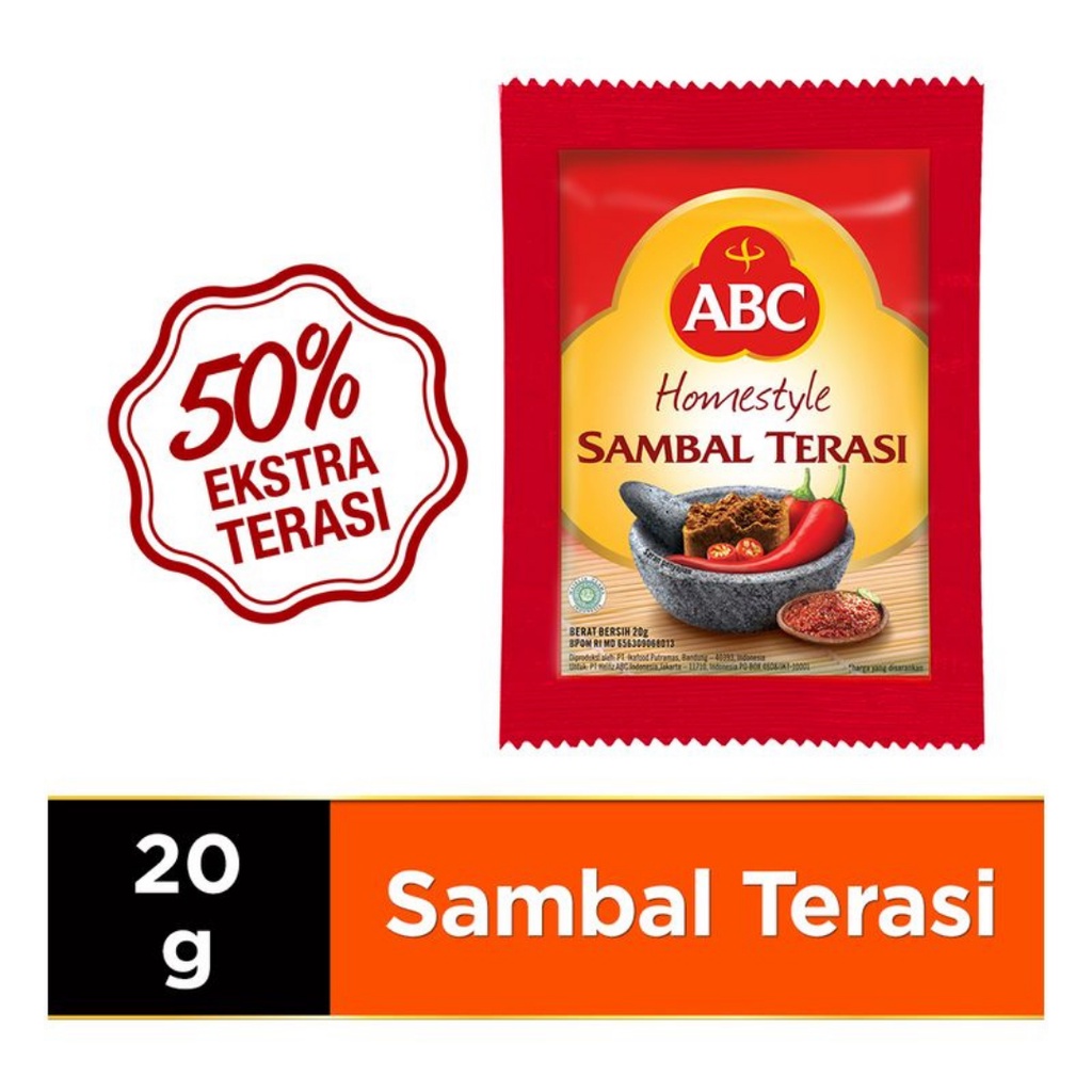 

Sambal Sambel Terasi Pedas ABC 20g Sachet satuan