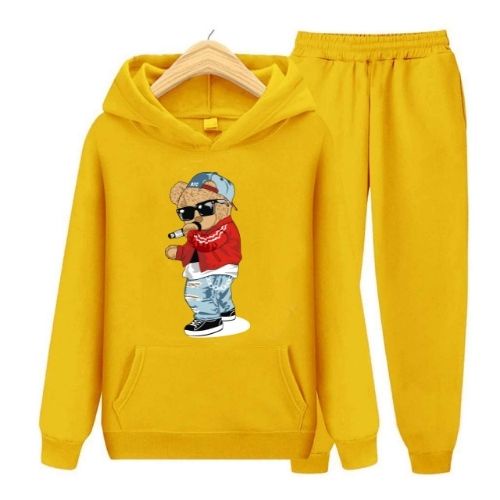 SETELAN ANAK SWEATER HOODIE TEDDY BEAR SING SIZE M, XL