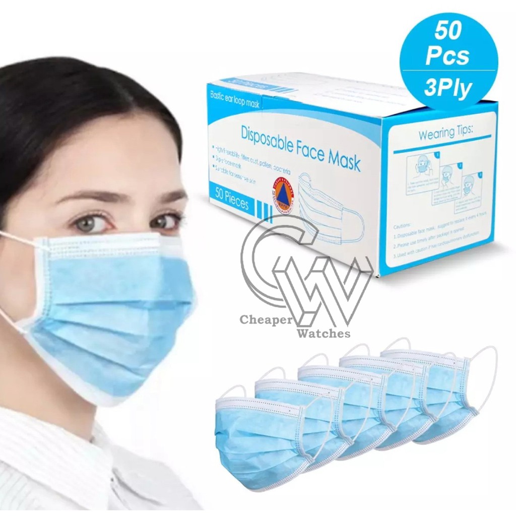Cheaper-Masker 3ply Masker Surgical Masker Medis isi 50pcs/1 Box FaceMask Disposable Masker Mulut