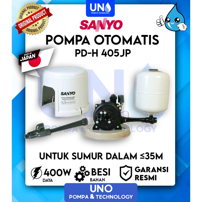 Sanyo Pompa Air Sumur Dalam Auto Otomatis PDH 405 JP / PDH-405 JP / PDH405JP