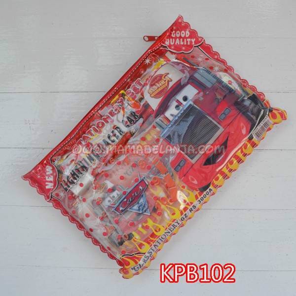 

KPB102 Kotak Pensil 1 Set Buku Motif Cars Merah