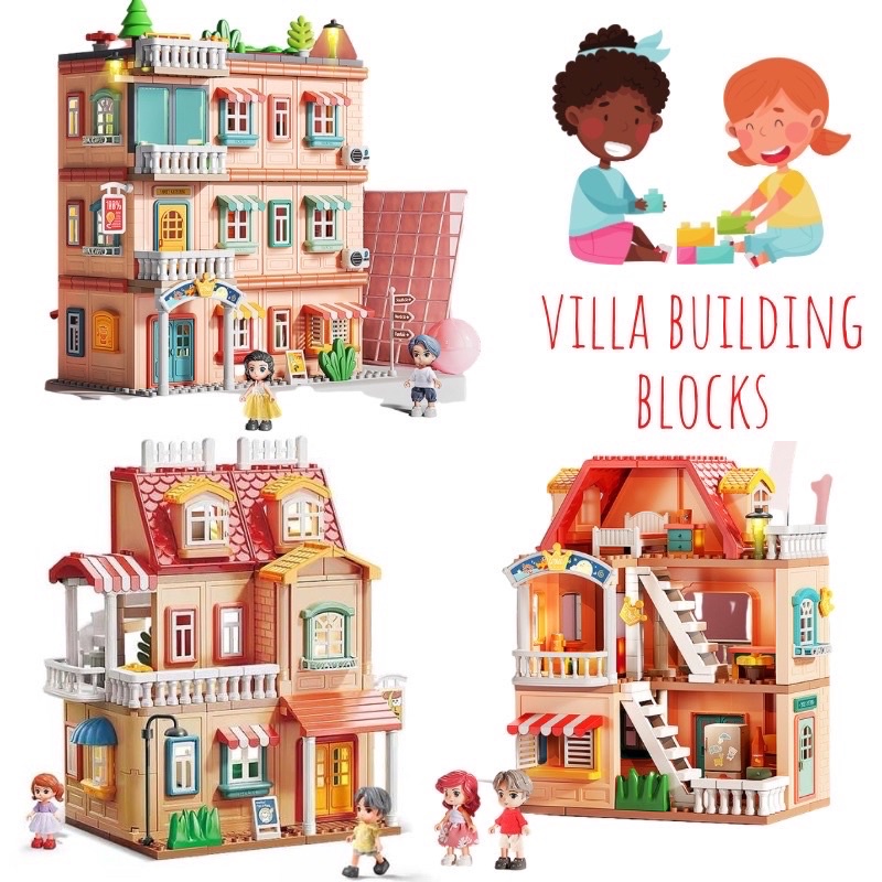 feelo building blocks genius architect villa playhouse diy dollhouse