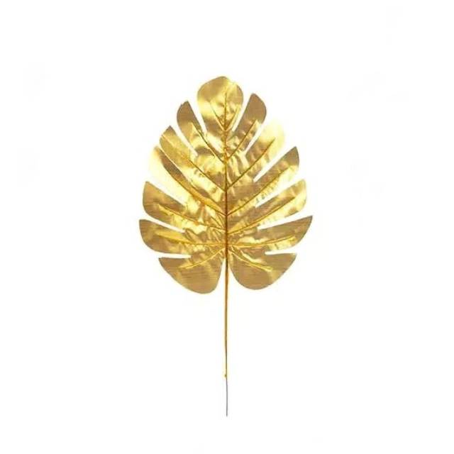 DAUN MONSTERA EMAS 30 CM GOLD B8141 IMITASI KECIL / DAUN PLASTIK ARTIFICIAL