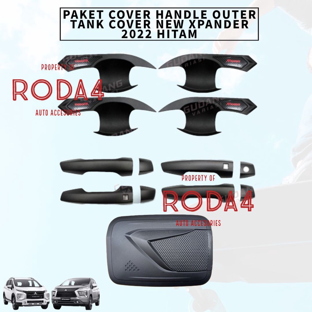 Paket Handle Outer Mangkok Tank Cover Mobil Xpander 2022 2021 2020 2019 2018 Tutup Bensin Auter Carbon Hitam