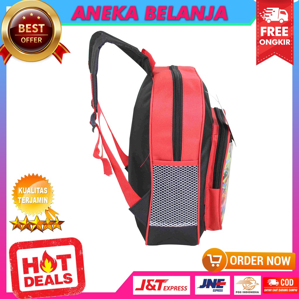 Fashionable Tas Punggung Khusus Anak Cowok Mini Merah Fashionable Kece Tas Ransel Sekolah PAUD TK SD Trendy Stylish Backpack Anak Laki Laki TPQ TPA Piknik Termurah Terlaris Berkualitas