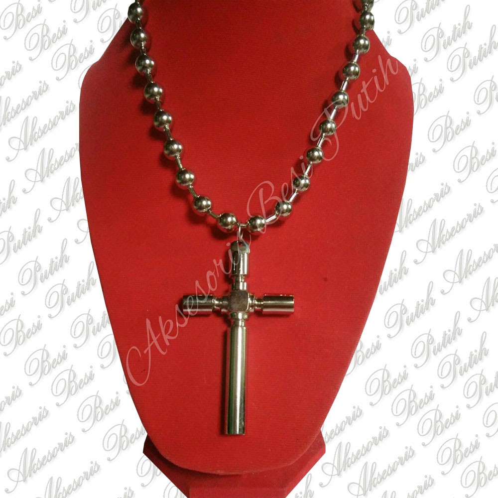 Kalung Bijilada Besar Bandul Salib Polos Motif Besar