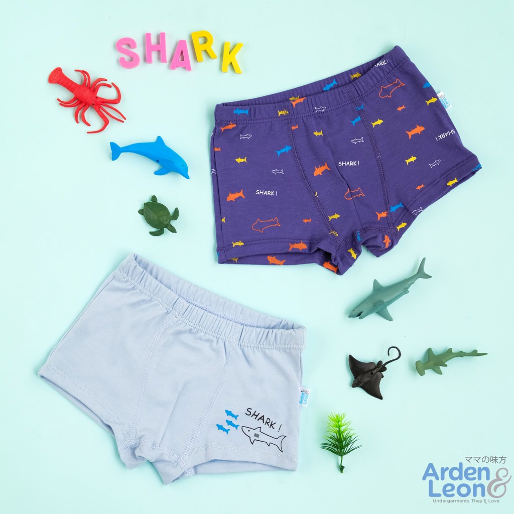 ARDENLEON 2pcs Celana Dalam Anak Boxer Laki laki Shark 