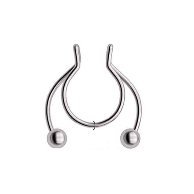 【Ready stock】Tindik Cincin Hidung Palsu Tahan Karat Septum Magnetik U Bahan Cincin Tindik Hidung Unisex fashion kecenderungan COD