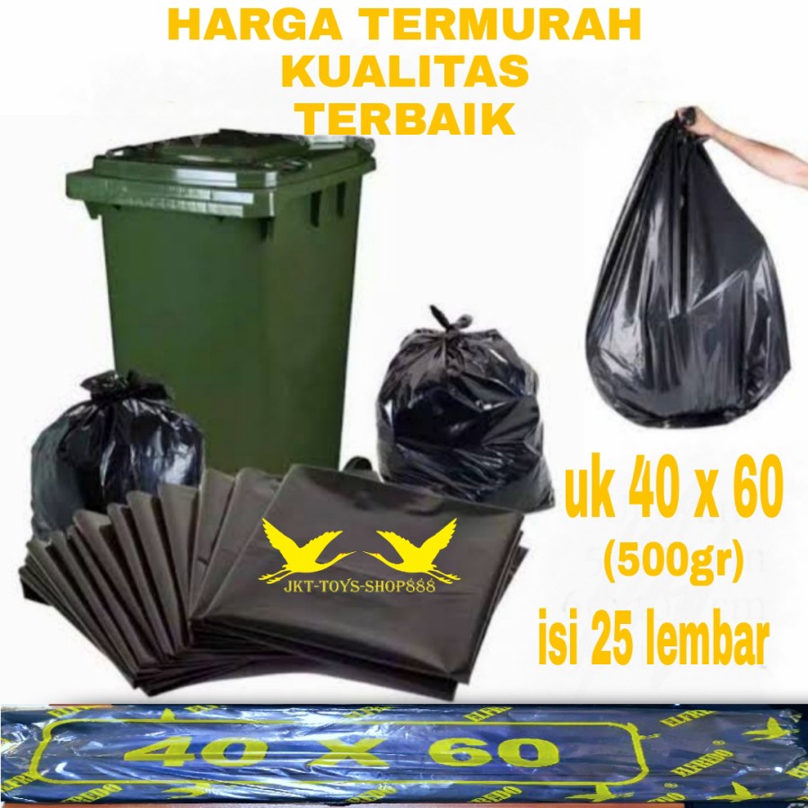 KANTONG PLASTIK SAMPAH / KANTONG SAMPAH HITAM 40X60