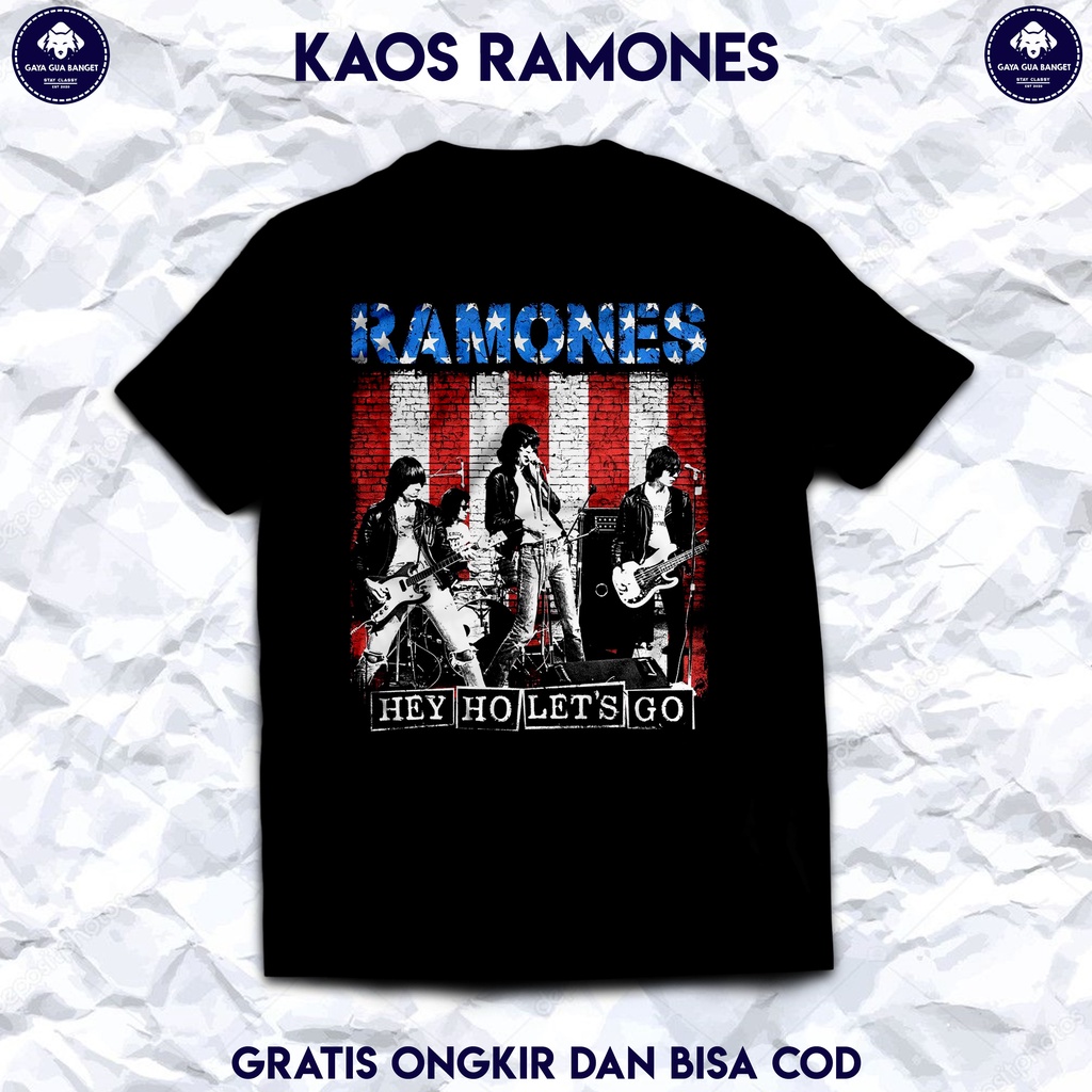 Ramones Kaos Musik Band Punk Rock Original. T Shirt Musik Punk Rock Band Ramones Original.