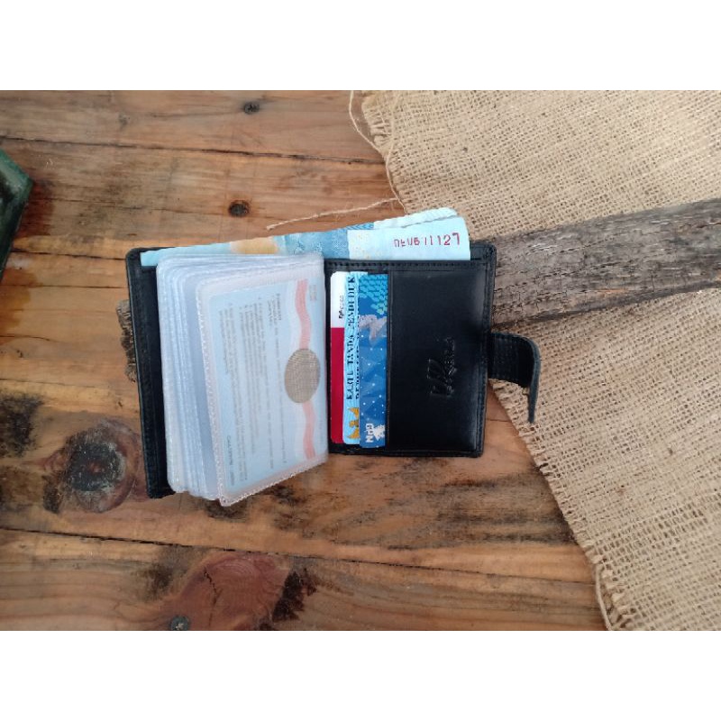 Dompet kartu atm kartu kredit kulit sapi asli