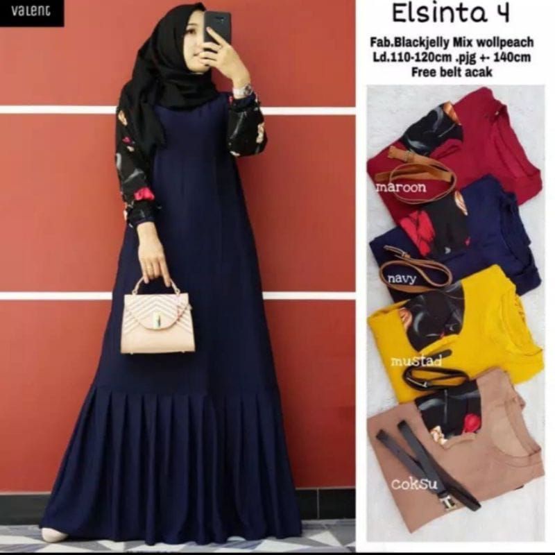 Baju Gamis Muslim Syari  Terbaru 2021 Model Baju Pesta Wanita kondangan Kekinian gaun remaja