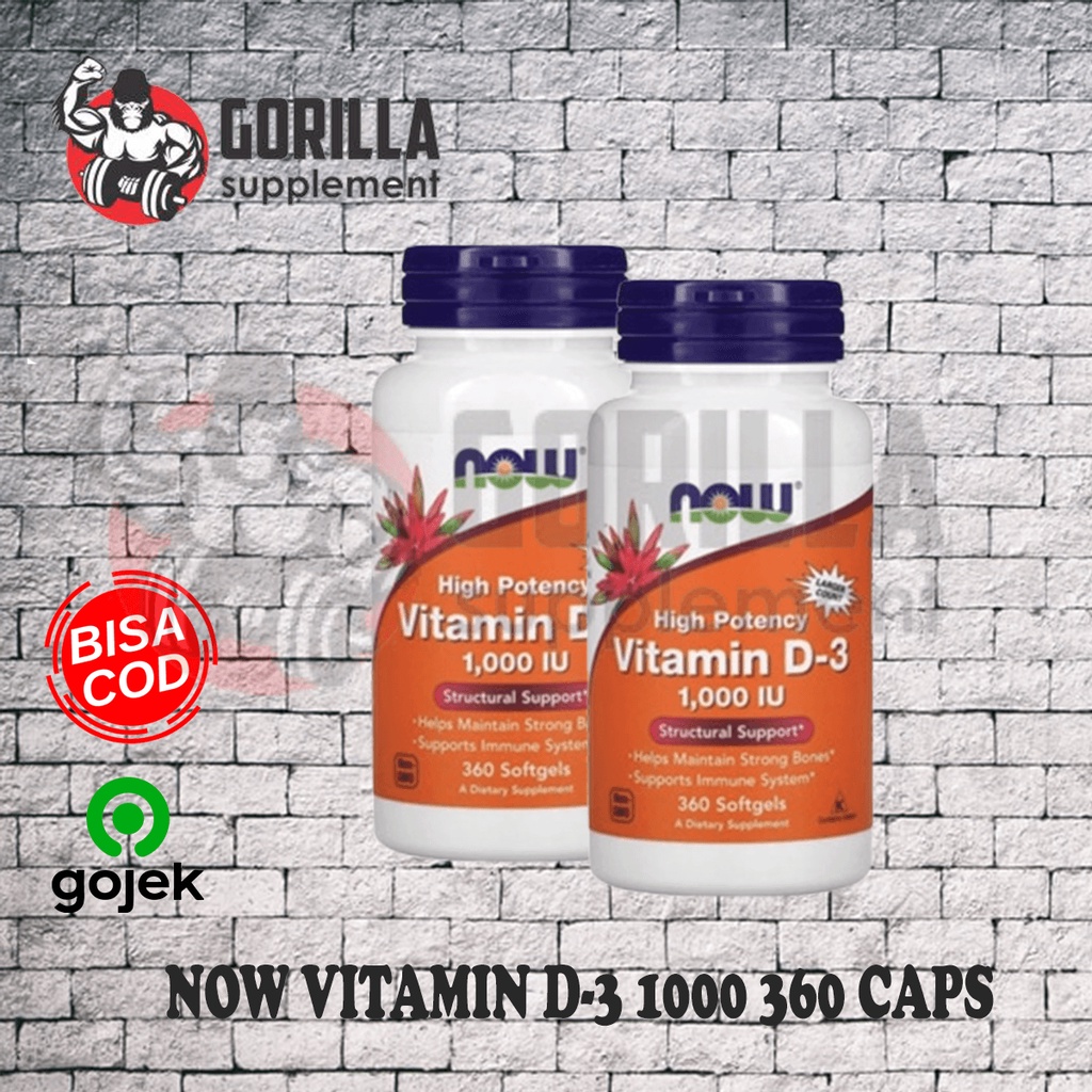 NOW FOODS Vitamin D3 1000 UI Isi 360 Soft gels Softgels Vit D-3