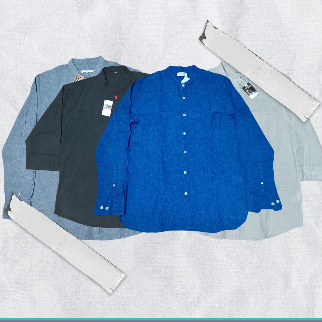 [PROMO]Kemeja Koko Pria Korean Style BRANDED Uniqlo/Polham/Dll (LEBARAN/BUKBER/TERAWEH/DLL)