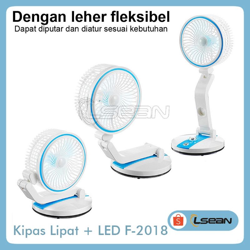 KIPAS LIPAT + LAMPU BELAJAR LED RECHARGEABLE