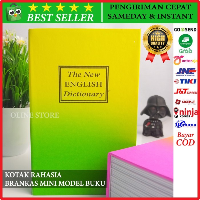 

Brankas Tahan Api Kotak Rahasia Penyimpanan / Brankas Buku L Celengan - Hitam