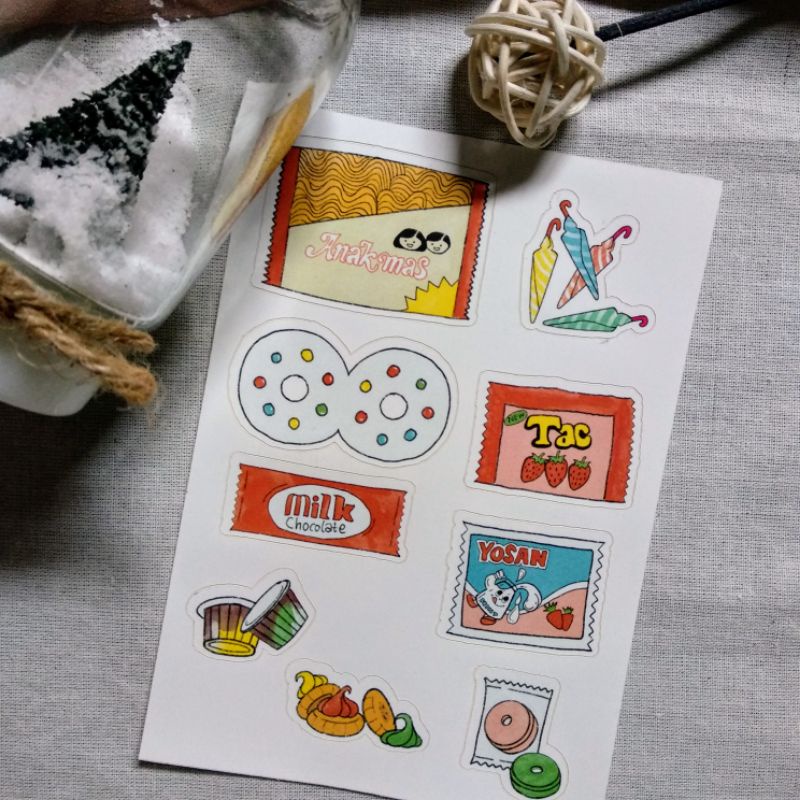 

STIKERPOT - Sticker aesthetic/Sticker lucu/ Snack 90