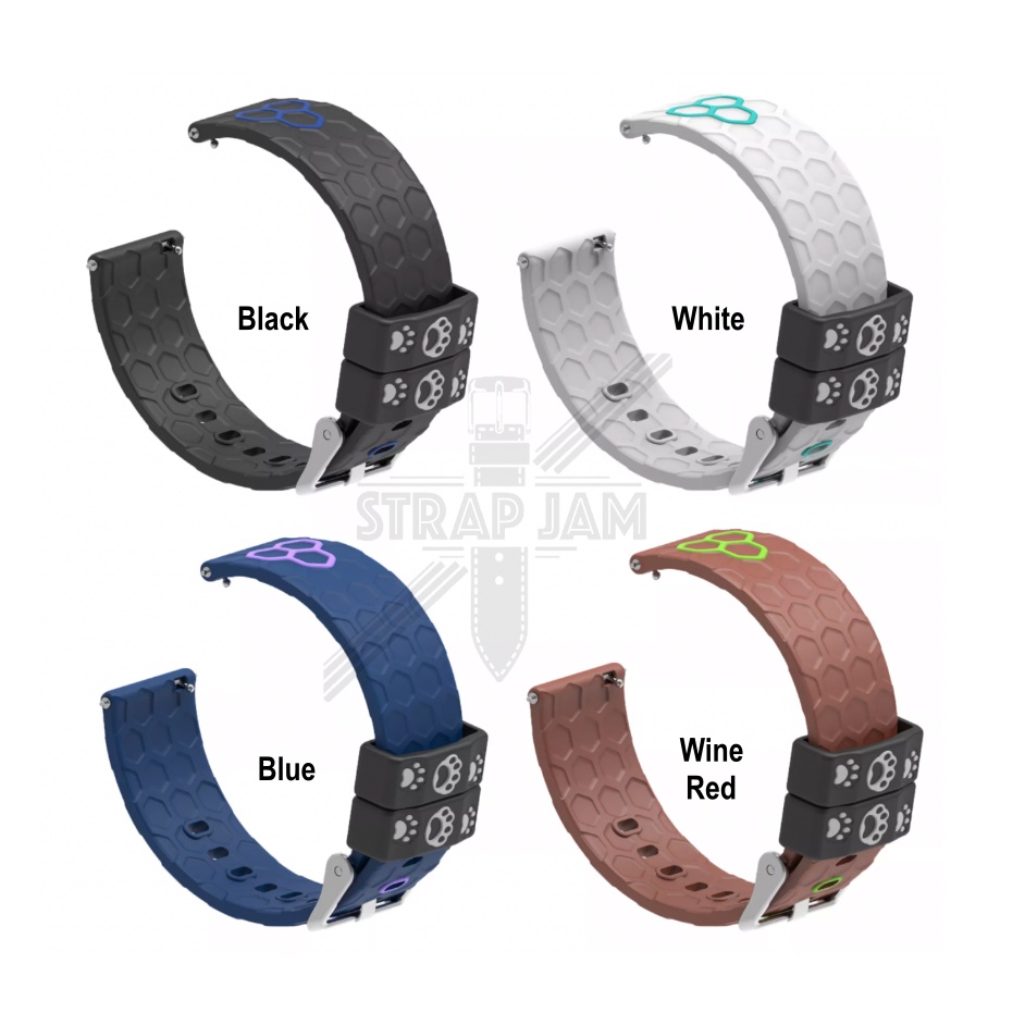 CUTE Strap 20mm Universal - Tali Jam Tangan Silikon Rubber Motif Timbul System Qucik Release