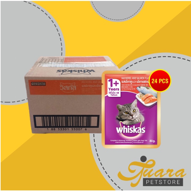 Makanan Basah Kucing Whiskas Sachet Pouch Grosir Dus isi 24 PCS 85 GR