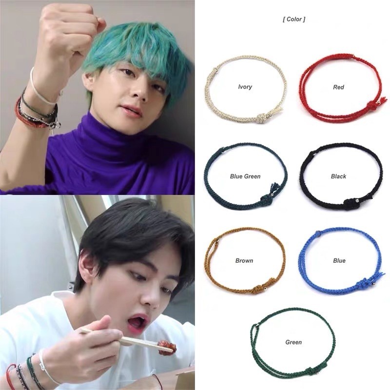 Kpop BTS Bracelet Jungkook V Kim Tae Hyung Hand Rope Hand-woven