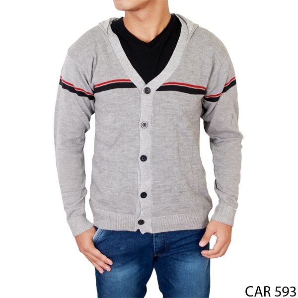 Cardigan Lengan Panjang Rajut Rajut Abu – CAR 593