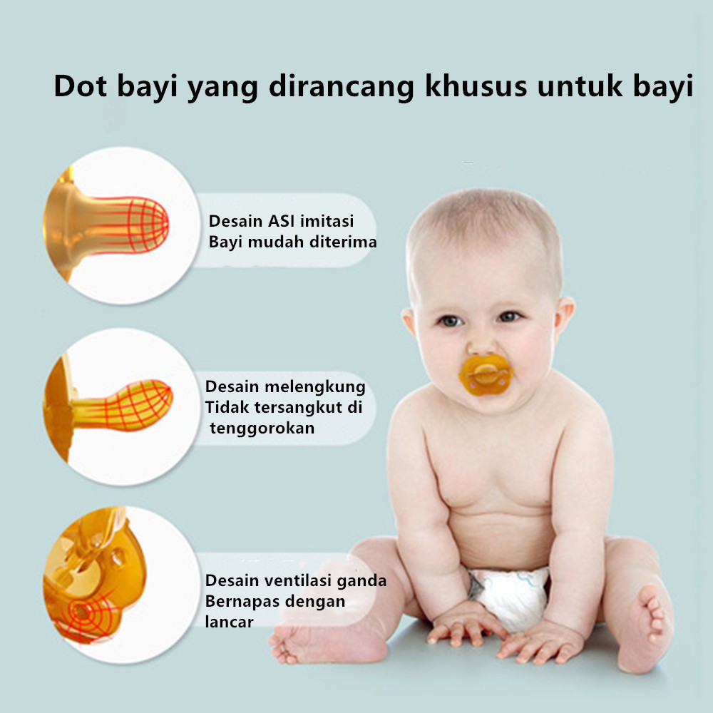 HIPPO LAND Dot bayi / putting bayi/empeng bayi BPA FREE dengan rantai dan Kotak 79