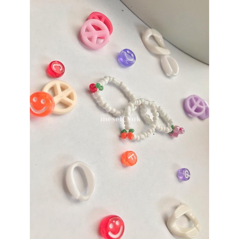 Single Camelia Vol.1 &quot;JURASIC FRUIT&quot; Candy Glow Road Lamp Fan’s Beads Ring / Cincin Mute / Cincin Manik Aesthetic