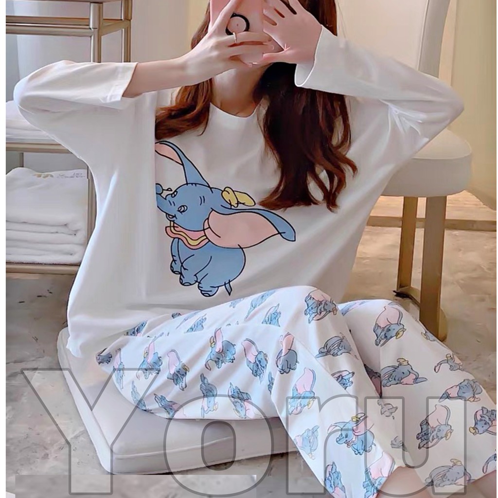 Pamelo PP786 Stelan baju tidur Import Baju Tidur Wanita Panjang PP Import Spandek PP10 PPJ-PP10 Dumboo Putih