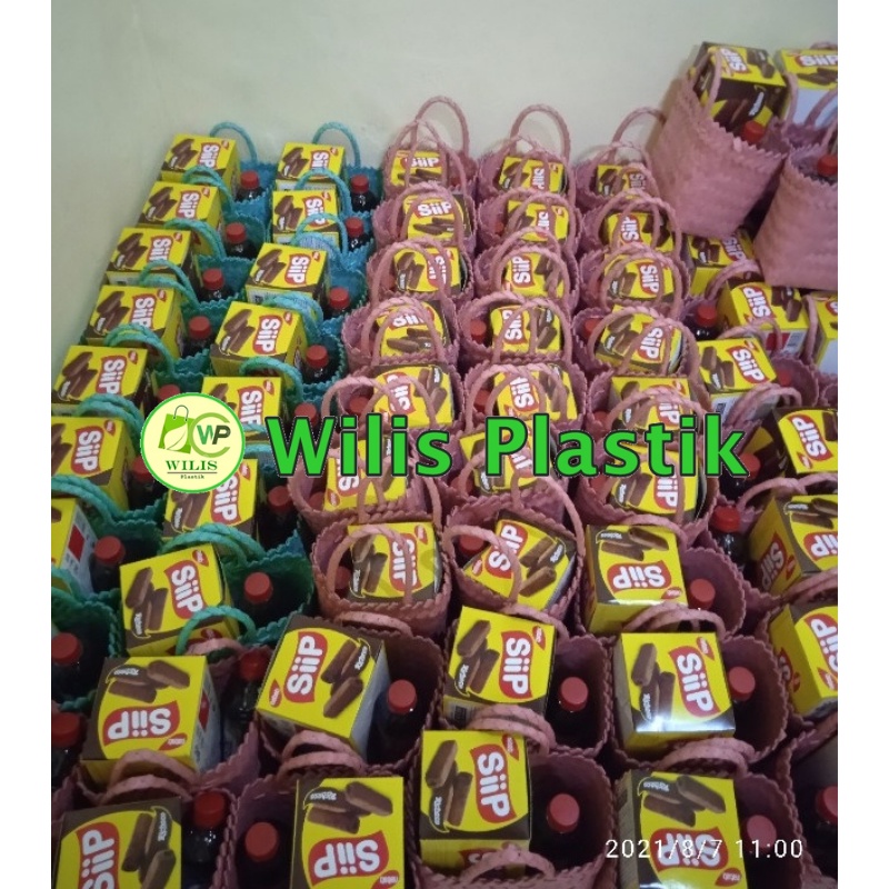 Tas Anyaman Plastik Mini Polos untuk Souvenir Parcel Hadiah Bingkisan Hampers Keranjang Anyam