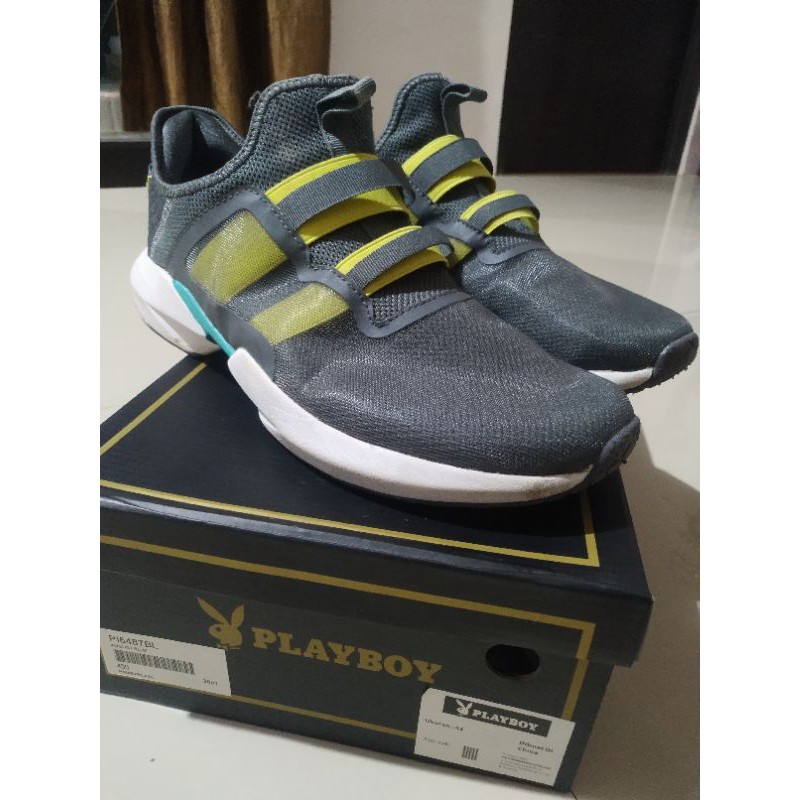 Sepatu Playboy Original Sneakers Kets Pria Terbaru Grey Argo