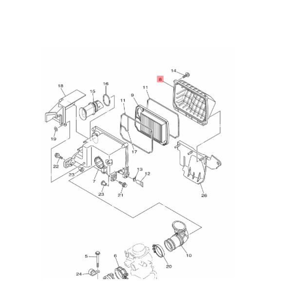 tutup box filter udara mio soul fino karbu original ygp 14D-E4412-00