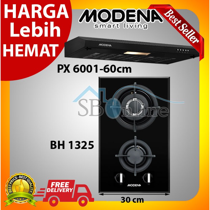 Paket Hemat Kompor Tanam Modena BH 1325 Dan Slim Cooker Hood PX 6001 Harga Pabrik