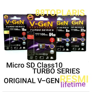 Micro SD 4GB 8GB 16GB 32GB 64GB Class 6 Class 10 Vgen MicroSD Turbo Series  / Memori V Gen V-gen