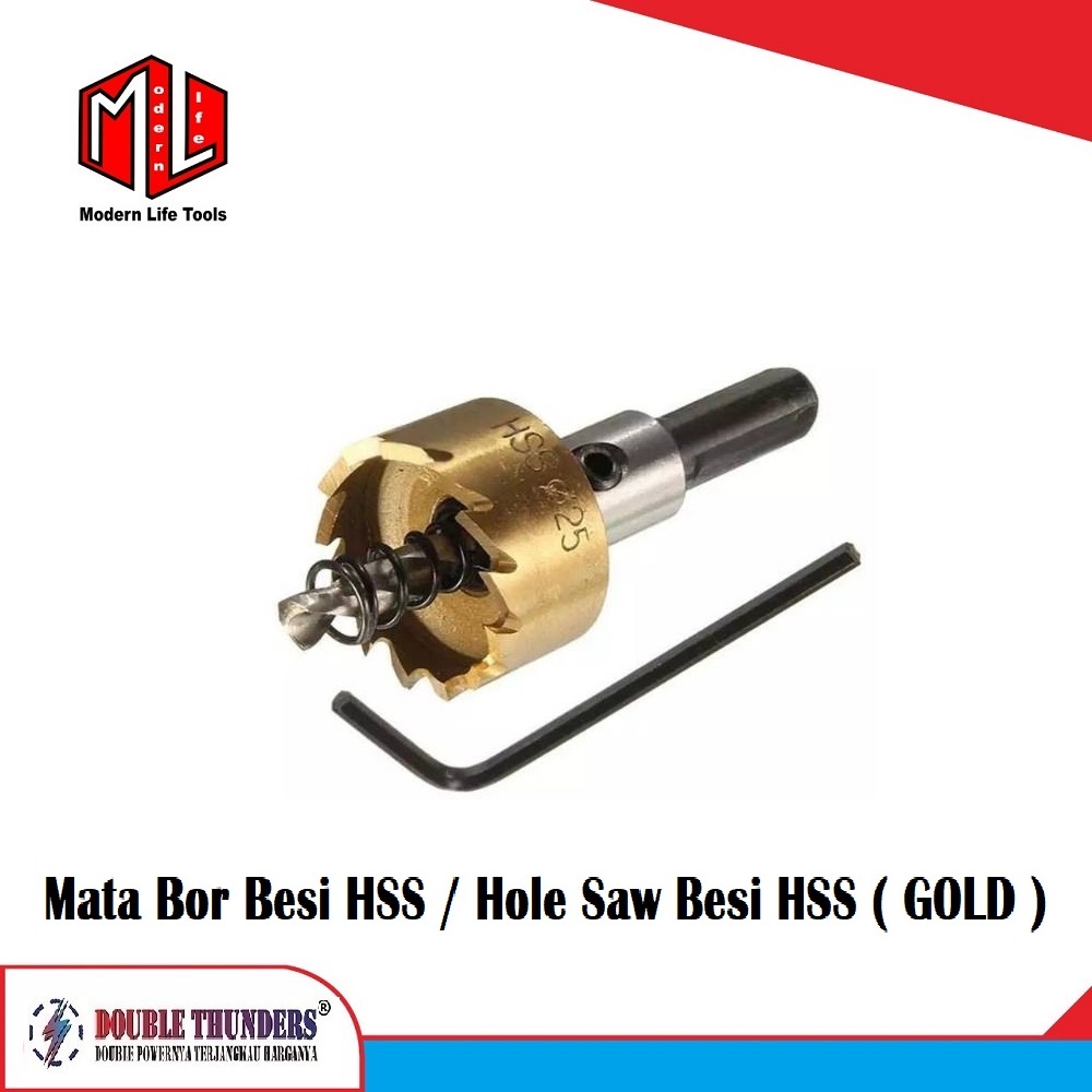 HOLE SAW BESI H.S.S GOLD - MATA BOR BESI HSS GOLD ( 12mm Sampai 38mm )