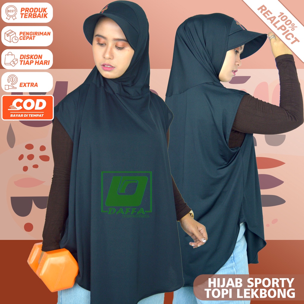 DAFFA moeslem/Hijab Sporty Topi Lekbong/Kerudung Topi Lekbong Sporty Jersey/Kerudung Olah raga Topi 