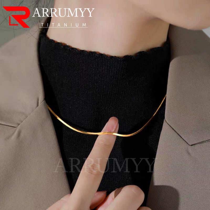 ARRUMYY kalung pria wanita titanium silver gold emas original anti karat