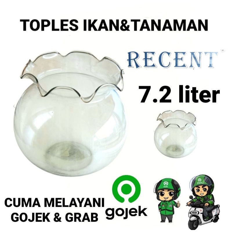 aquarium bulat toples 7.2 khusus gojek grab