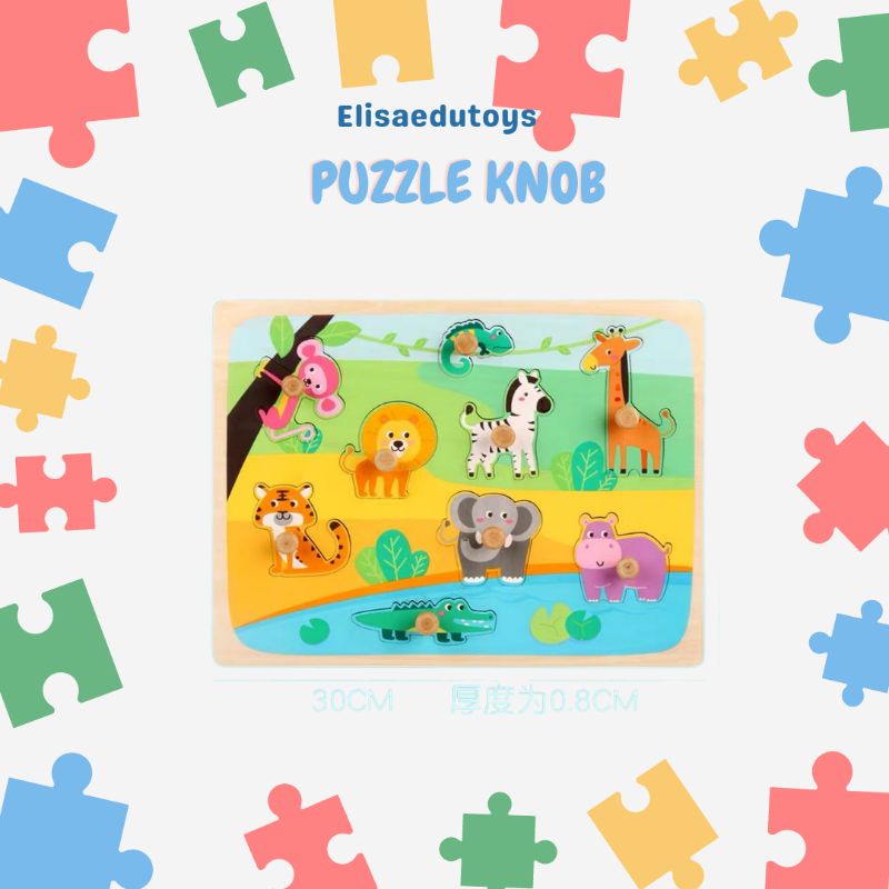puzzle knob wooden puzzle