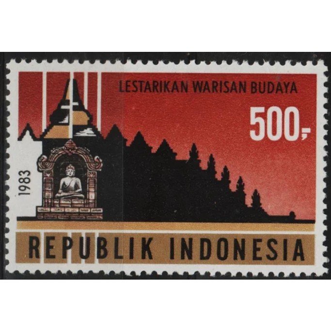 

Perangko Filateli H74 Indonesia MNH 1v 23.03.1983 Restoration Of The Borobudur Temple (From Souvenir