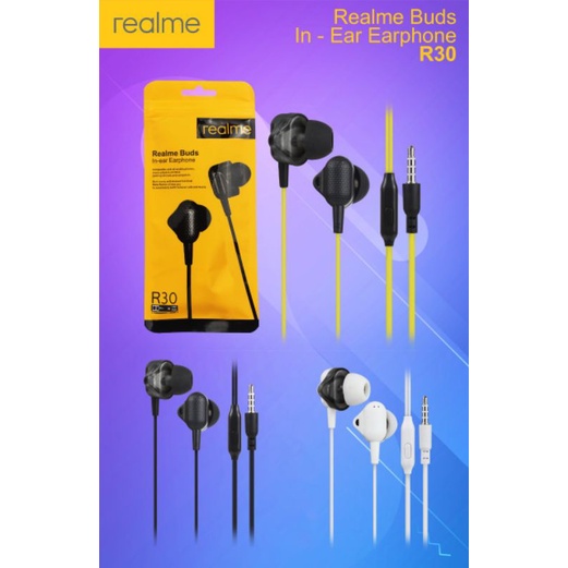 HF HEADSET EARPHONE REALME R30 STEREO HANDSFREE DOBLE SPEAKER