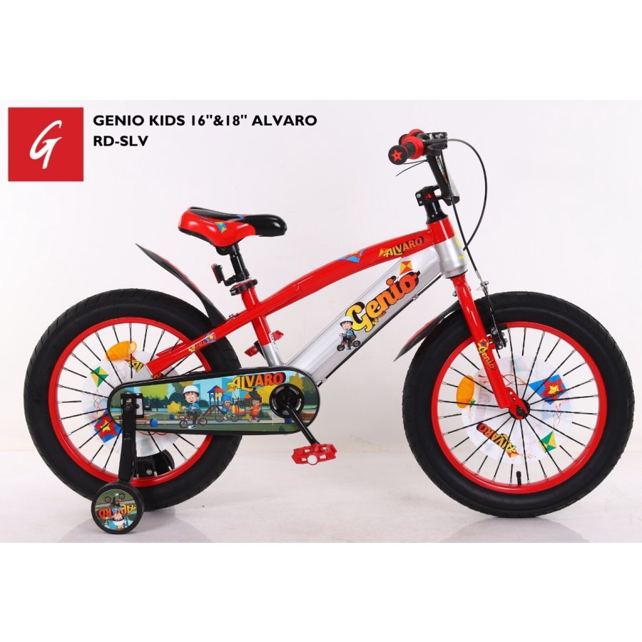 Sepeda Anak Cowok BMX Mini Genio Alvaro 16 18 inch Roda 4 SNI Garansi-1