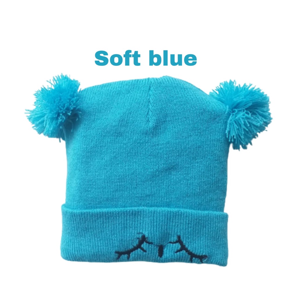 HappyOliver KUPLUK SLEEPY BEAR (K) Topi Anak Lucu Model kupluk Usia 0 Sampai 3 Tahun Kualitas Terbaik