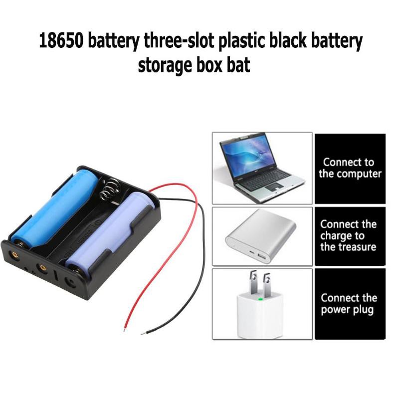 Battery Holder  3x 18650  Tempat dudukan Baterai Case Box Kotak Dengan Kabel