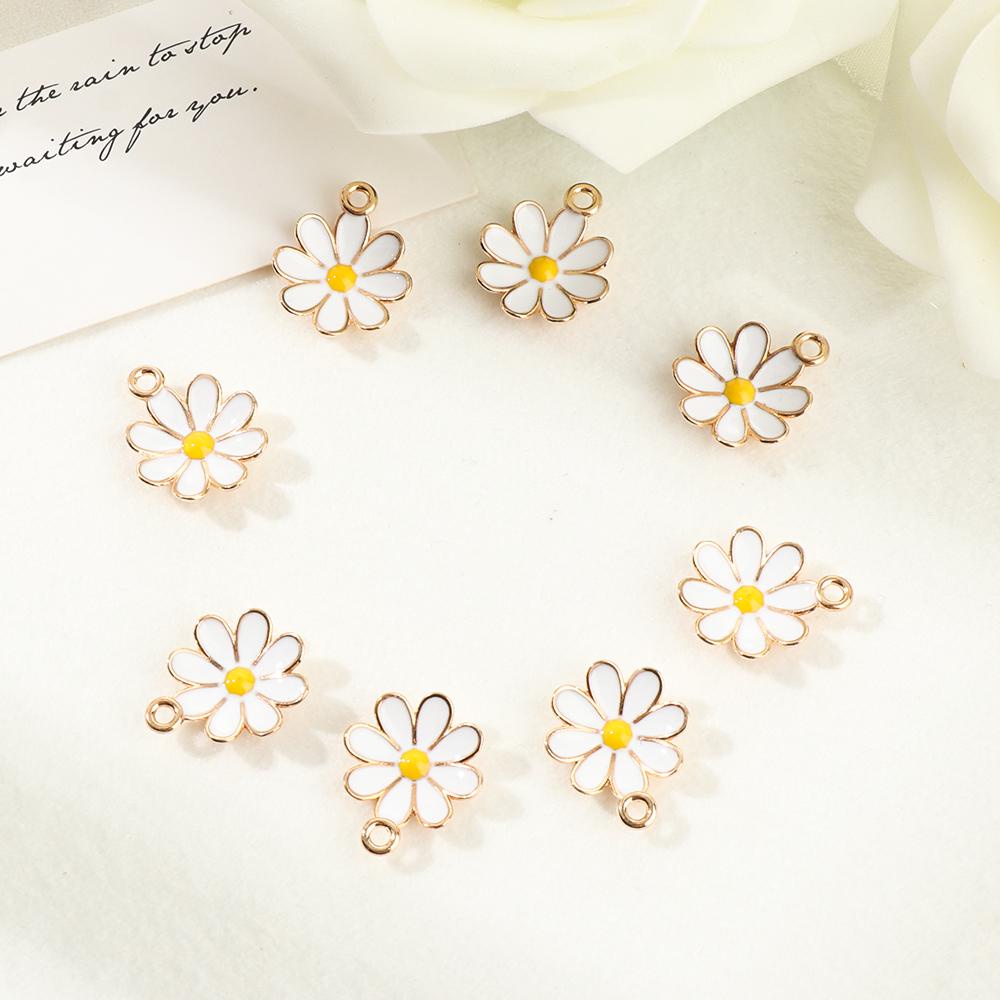 Preva Daisy Charm Charm Alloy Anting charms Enamel Charm Manik Manik Bunga Daisy