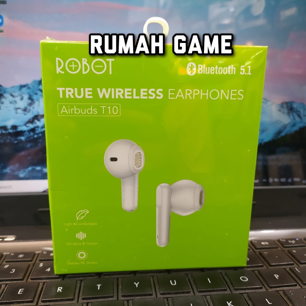 ROBOT Headset TWS Bluetooth Airbuds T10 Earphone Bluetooth 5.1