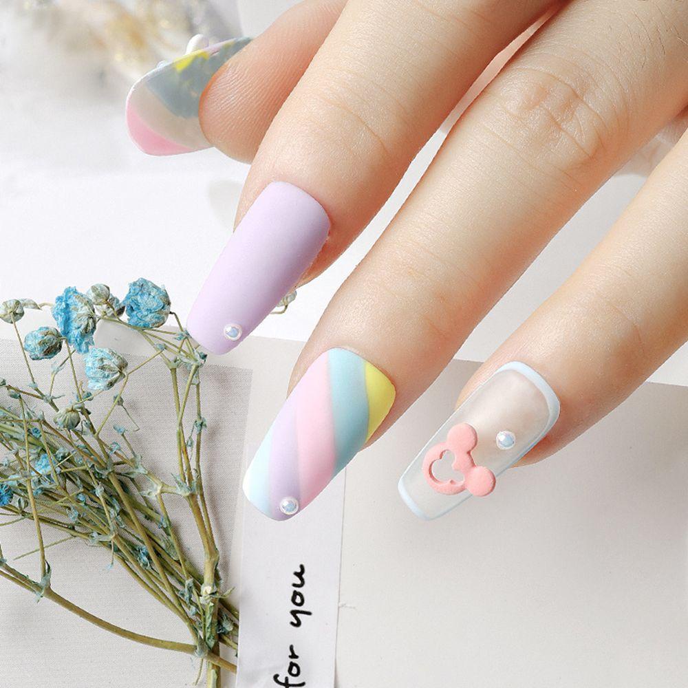 AUGUSTINA Agustina Mickey Kepala Nail Art Perhiasan Indah Berongga Perhiasan Mickey Mouse DIY Nail Art Ornamen