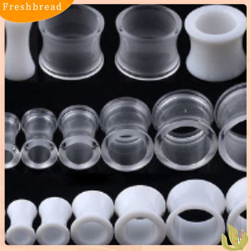 【Fresh】1Pair Silicone Flesh Tunnel Double Flared Saddle Ear Plug Gauge Unisex Piercing