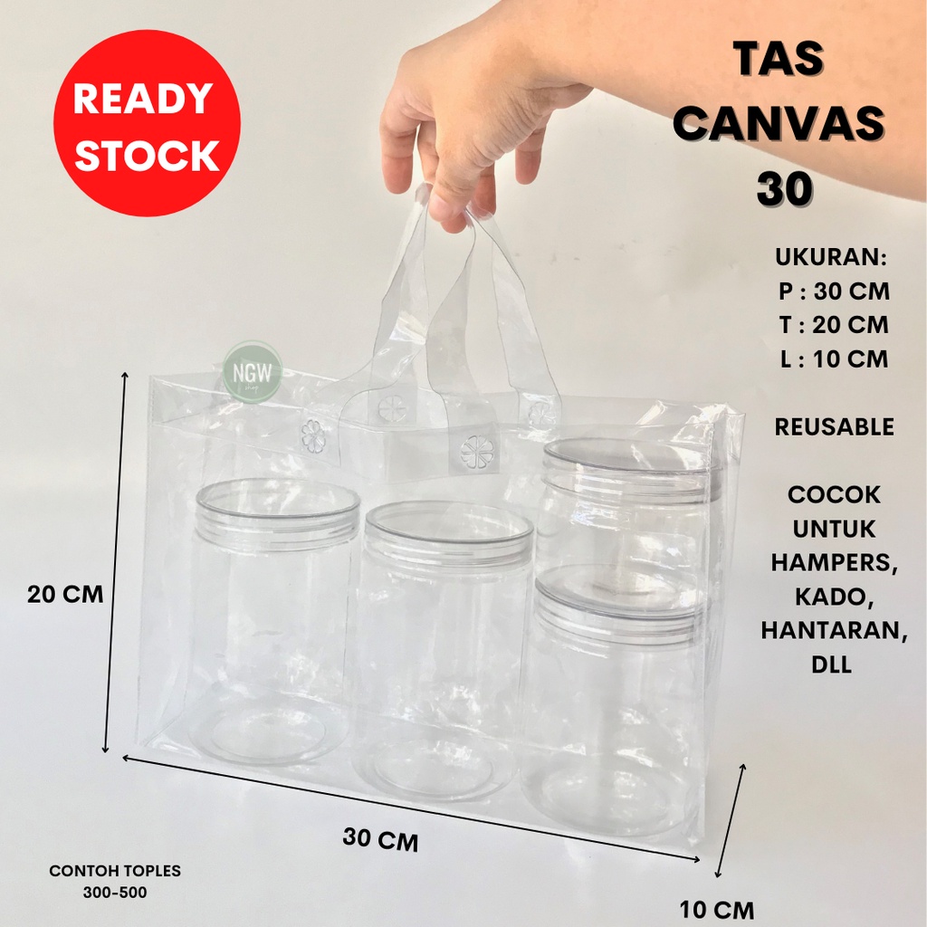 

Tas hampers pvc mika goodie bag uk 30 x 20 x 10 panjang event birthday polos