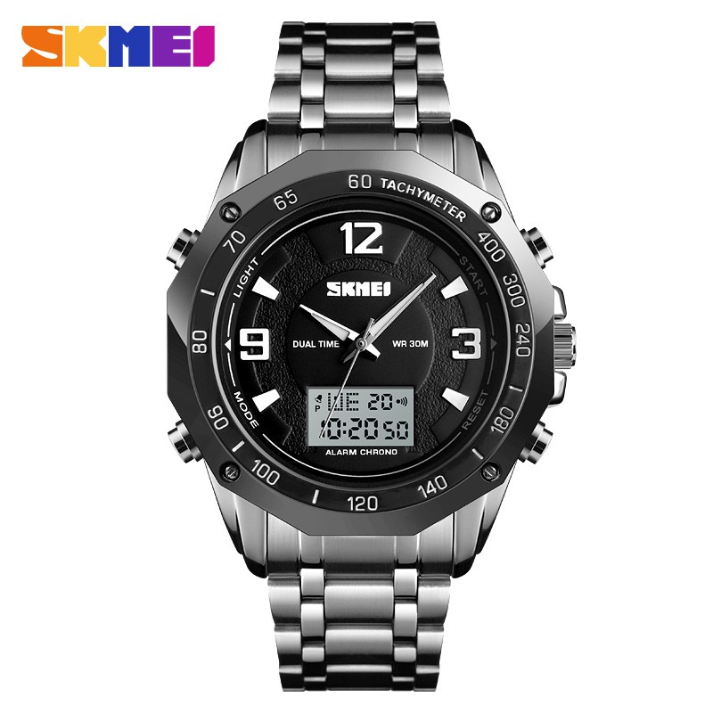 Jam Tangan Pria / SKMEI 1504 Analog Digital Men LED / Jam Tangan Analog Digital / SKMEI